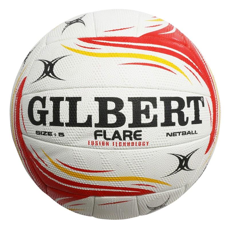 Gilbert Flare Netball Size 5 White/Red