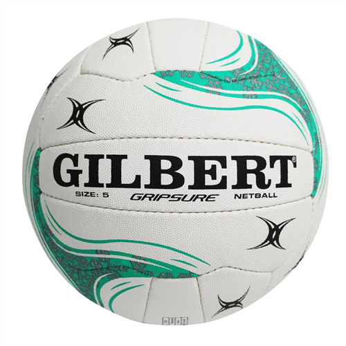 Gilbert Gripsure Netball Size 5 White/Green
