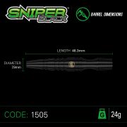 Winmau Sniper Black 90% Tungsten Black Dart Set W1505